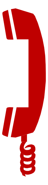 The image shows a red telephone with an antenna on top of it against a gray background.