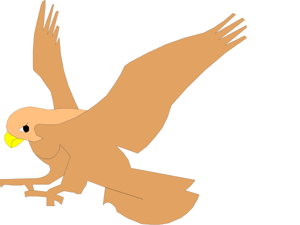 The image shows a cartoon of two birds flying side by side with their wings spread wide against an orange sky background.