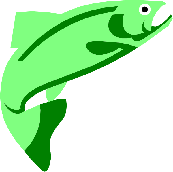 The image shows a cartoon of an anglerfish with glowing eyes swimming towards its prey: another fish that is green in color.