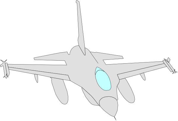 The image shows a fighter jet with two missiles on its wings flying against an airy background at nighttime.