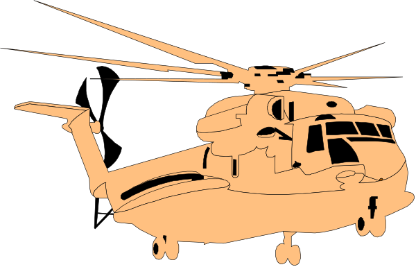 The image shows a helicopter with its landing gear down on an otherwise black background.