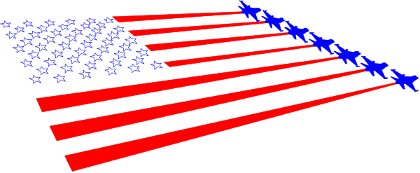The flag of the United States with a red stripe pattern on it flying against an American Flag background.
