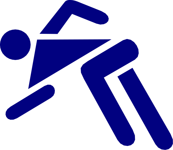 The image shows a blue icon of two figures engaged in an activity that resembles swimming with flippers on their feet; one figure is depicted as being above water while holding onto another's back for support, and both appear to be moving forward through what looks like waves or ripples.