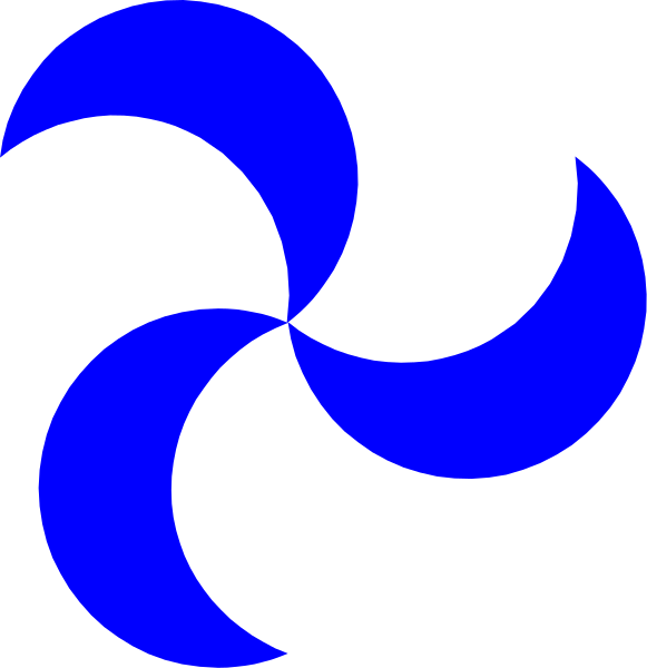 The image shows a blue abstract design with swirling patterns that resemble wind turbines against a black background on the left side of an equal sign symbolizing balance or comparison between two different states or entities in this case, which is unclear without additional context.