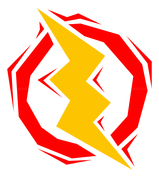The image shows a stylized lightning bolt with an electric shock effect around it on what appears to be a black background.