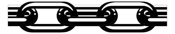 The black and white illustration shows a train with three cars on tracks against an indistinct background.
