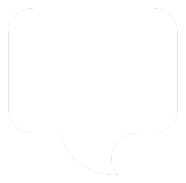 The image shows a white square with an abstract design that resembles speech bubbles on its sides; there is no text within these shapes to indicate conversation content.