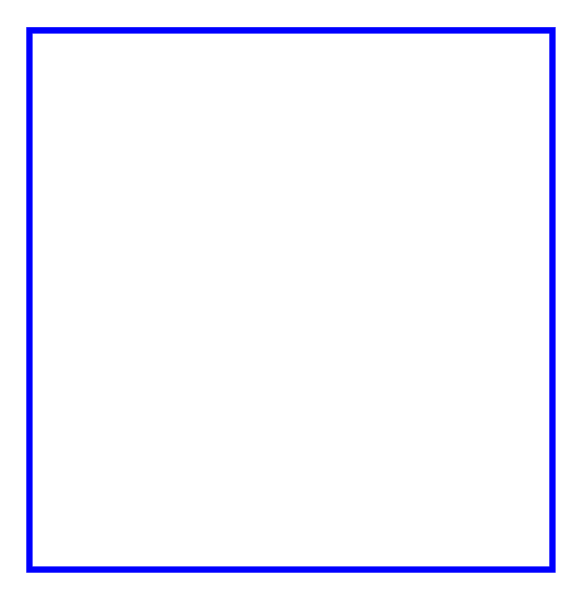 The image shows a blue rectangle with two white lines on either side of it against a black background.