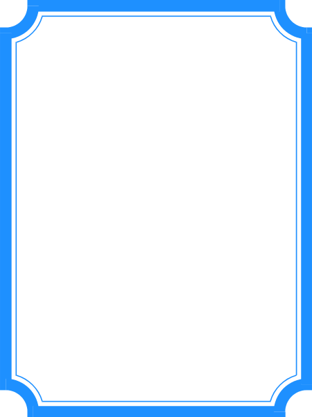 The image shows a blue rectangle with an intricate border design inside it against a grey background.