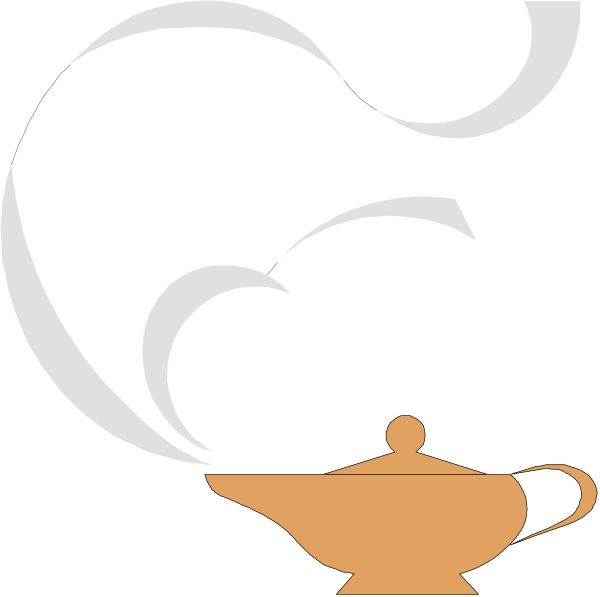 The image shows a black background with an orange teapot on top of it to its right side. There is also white smoke coming from above that resembles waves in motion around the tea pot.