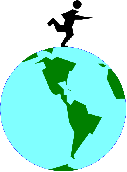 The image shows a stylized representation of Earth with continents visible against a black background within what appears to be an electronic device screen displaying pixelation around its edges.