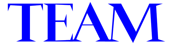 The text "TEAM" on a blue background with white lettering.