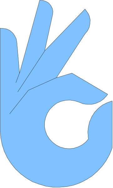 The image shows a blue hand with fingers spread out against a black background on top of another gray surface that has some indistinct shapes in white coloring it.