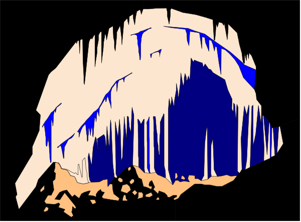 The image shows a black and white illustration of an iceberg with jagged edges at its top, partially submerging in water that is colored blue-green to represent coldness.