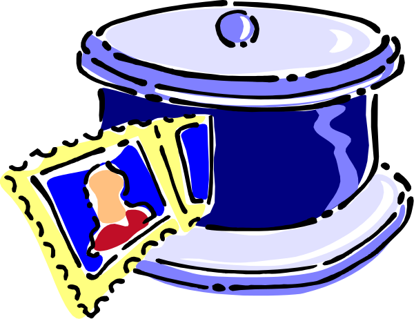 The image shows a blue picture frame with an illustration of two figures inside it placed on top of what appears to be a small purple box that resembles a treasure chest next to another similar object which is also colored in shades of brown and white, suggesting these objects might represent some sort of game or puzzle.