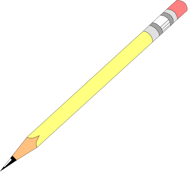 The image shows a pencil with an eraser on top of it against a black background.