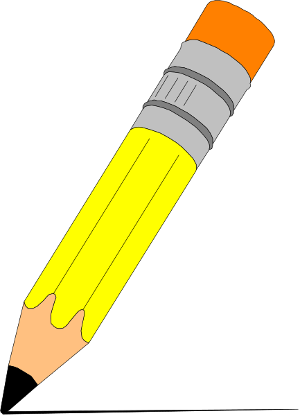 The image shows a pencil with an eraser on top of it against a black background.