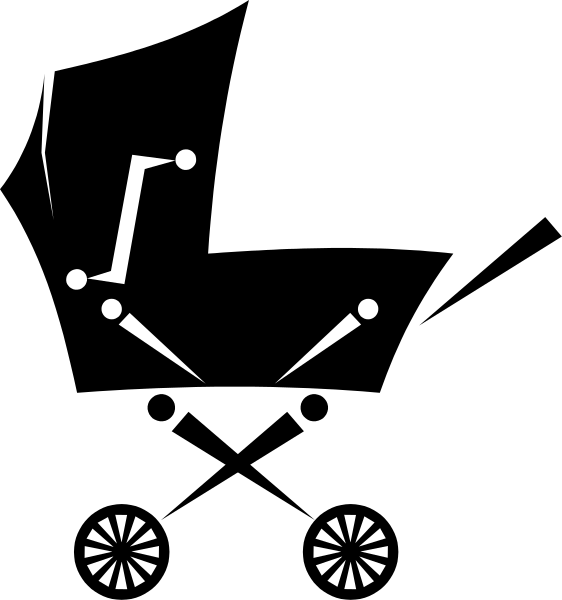 The black and white silhouette of a cartoon car with wheels on it against an empty background.