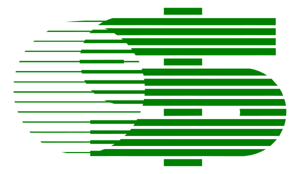 The image shows a logo with text that reads "S6" stylized to look like it's moving at high speed against a green background.