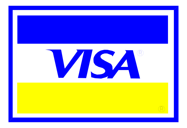 The image features a logo with text that reads "VISA" on it against a blue background.