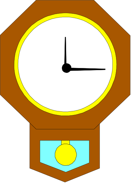 The image shows a clock with an analog face set to 12:05 against a gray background; there is no text present in this clip-art illustration.