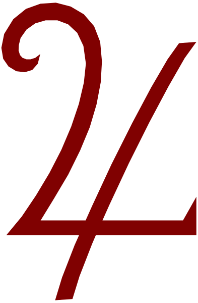 The image shows a red number "4" with an abstract design behind it on what appears to be a gray background.