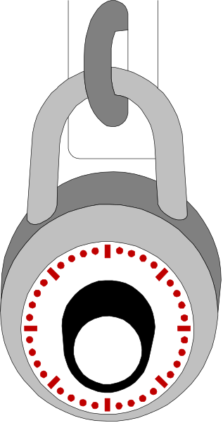 The image shows a padlock with an open lock mechanism featuring a keyhole on top of it.