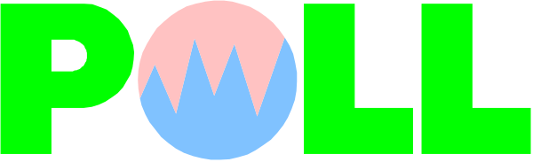 The image shows a word "POLL" with different colored letters on it.