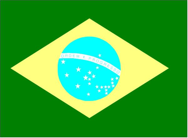 The flag of Brazil with a blue globe on it superimposed over another picture that appears to be an American state's license plate design.