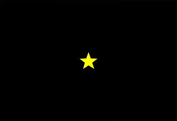 The image shows a black flag with white text on it that reads "YOU ARE NOT ALLOWED TO ENTER" at one end of an arrow pointing to another point where there is a yellow star, suggesting some sort of restricted area in a game or simulation environment.
