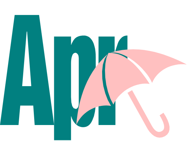 The image shows a logo with text that reads "APRIL" at the top left corner, followed by an umbrella icon in pink on its side, then another word "AIR," which is stylized to look like it's floating above or next to the first part of the name.