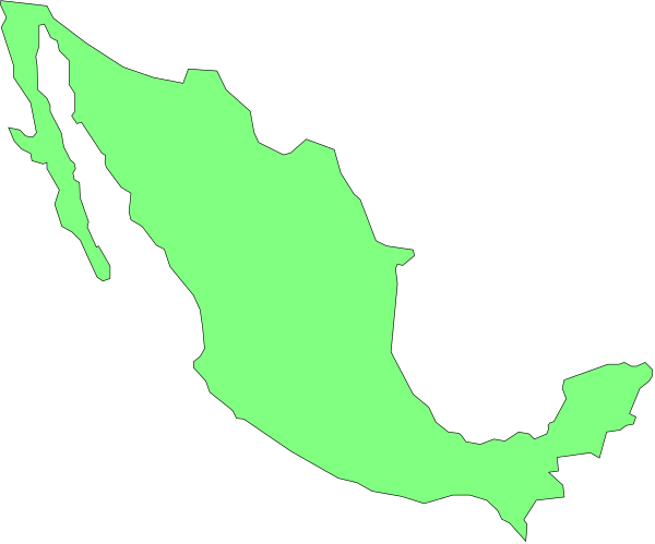 The map shows a stylized representation of Mexico with its states highlighted against a black background.