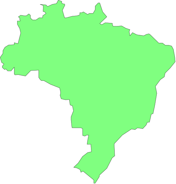 The image shows a map of Brazil with its states highlighted against two different backgrounds: green on top half and black below it.