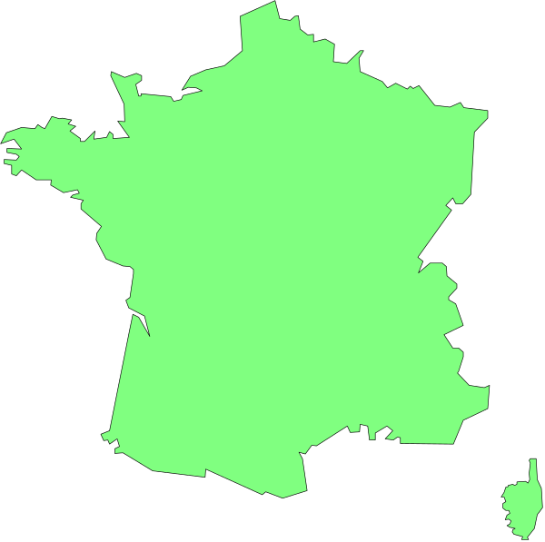 The map shows a stylized outline of France with its regions highlighted by color; it is overlaid on top of an image that appears to be a satellite view of Earth at nighttime showing Europe in darkness and other continents illuminated, indicating population density or urban areas through the use of light.