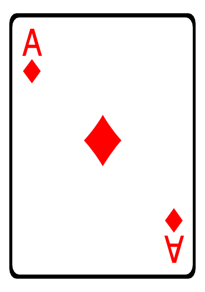 The card shows a royal flush of spades with an ace on top.