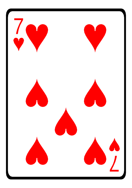 The card shows a royal flush of hearts with an ace on top.
