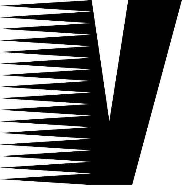 The image shows a black background with two white lines intersecting at an angle near each other on top of it.