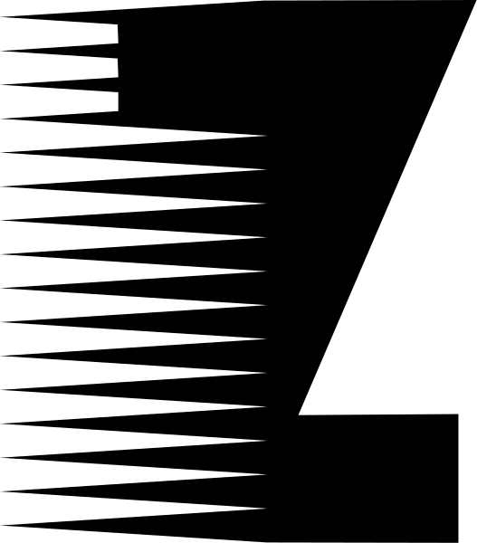 The image shows a black screen with white lines creating an abstract pattern that resembles vertical blinds on windows.