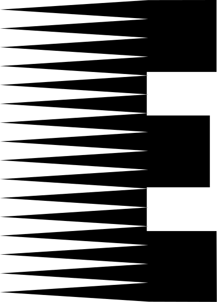 The image shows a black and white striped pattern with no distinguishable content within it.