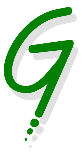 The image shows a logo with stylized lettering that appears to be an abstract representation of text; it is predominantly green in color against a white background.