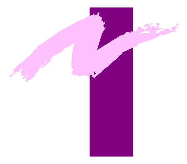 The image shows a graphic with text that reads "M" on top of two rectangles; it's stylized in black and white tones against a purple background.