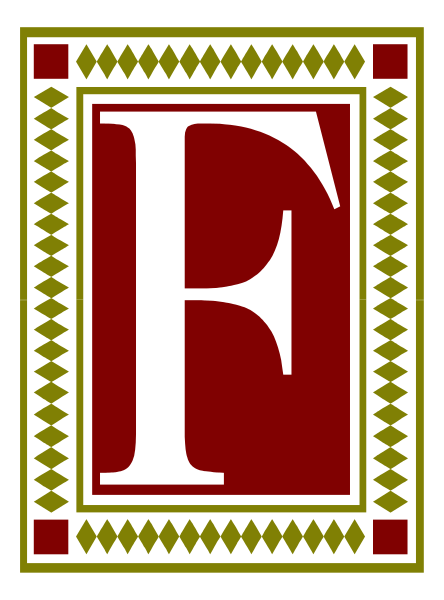 The logo of a company with an 'F' inside it on top of red background within square border.