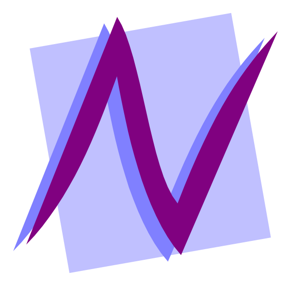 The image shows a stylized graphic with abstract shapes resembling musical notes on blue backgrounds of varying shades; there is no text present in this clip-art illustration.