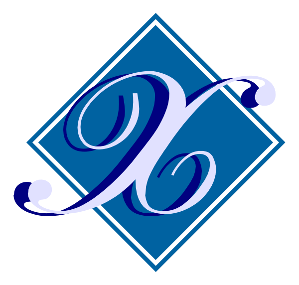 The image shows a logo with stylized lettering that resembles an emblem of some sort within a square border featuring decorative elements at each corner; there is no text present in this description as it focuses on objects and actions depicted, not descriptions or interpretations based on the content provided.