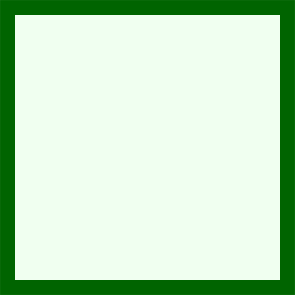 The image shows a green square with white border on top of it.