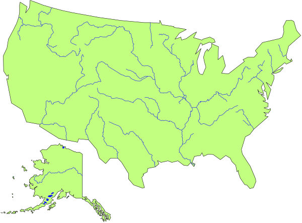 The image shows a map of the United States with various states highlighted by different shades of green coloring.