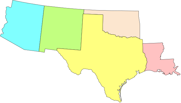 The map shows a stylized representation of the United States with each state outlined by color blocks; it is set against a dark background without any additional context provided in this image snippet.