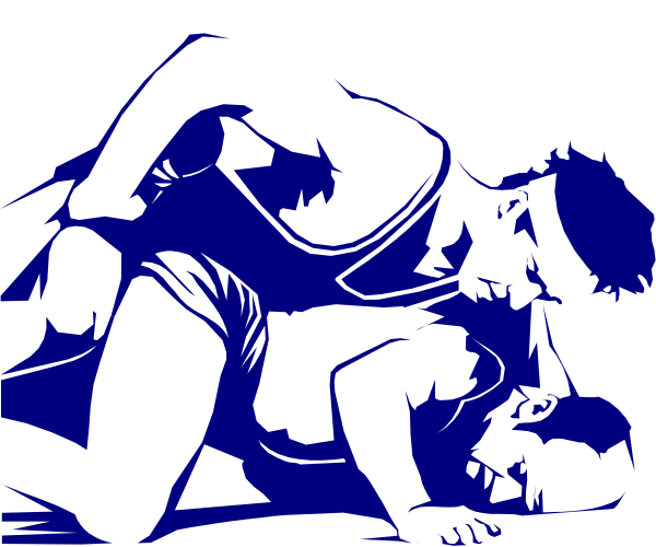 The image shows a black and white illustration of two figures lying down on what appears to be an abstract background with geometric shapes around them.