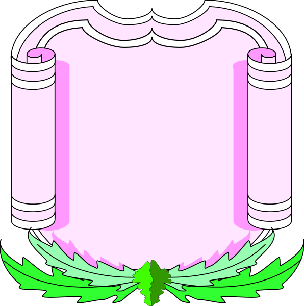 The image shows a blank white square with two pink rectangles on either side at top corners; there is no text present in this clip-art graphic.
