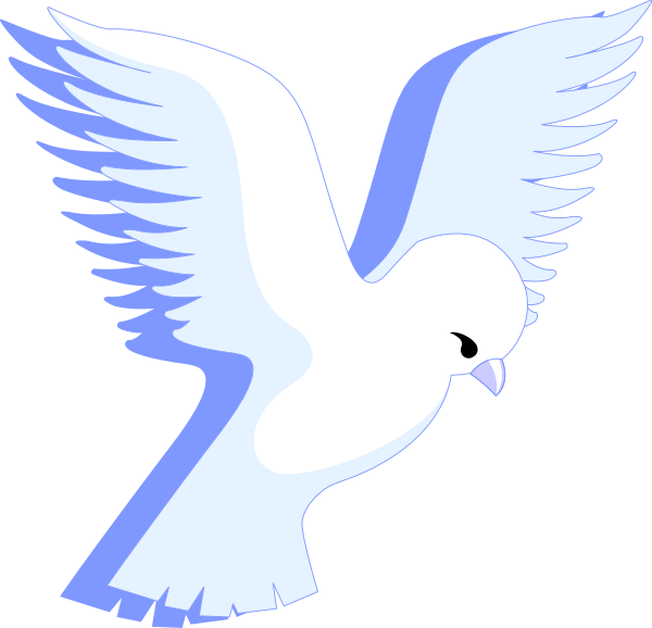 The image shows a stylized blue bird with outstretched wings against a black background.